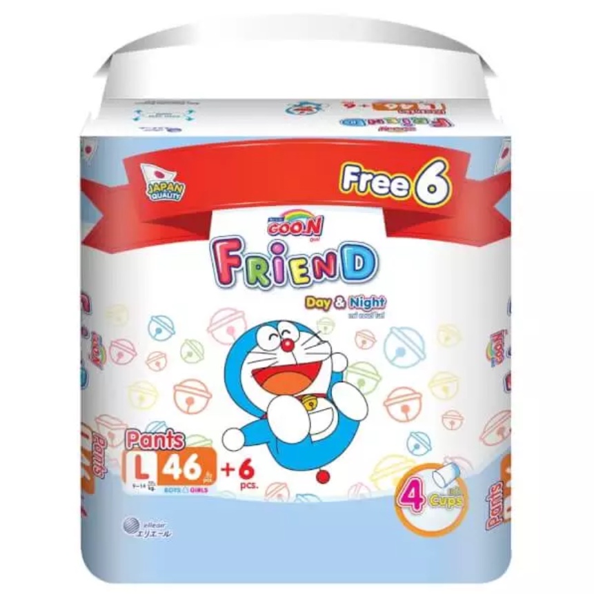 Bỉm Quần Tã Goon Friend Mẫu Mới Chính Hãng M54+6/L46+6/XL40+6/XXL34+6/ XXXL22