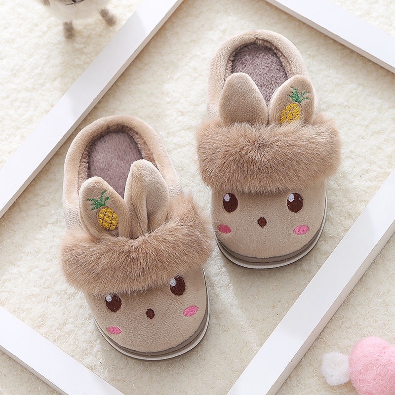 Dép bông đi trong nhà chống trượt giữ ấm mùa đông dành cho trẻ em