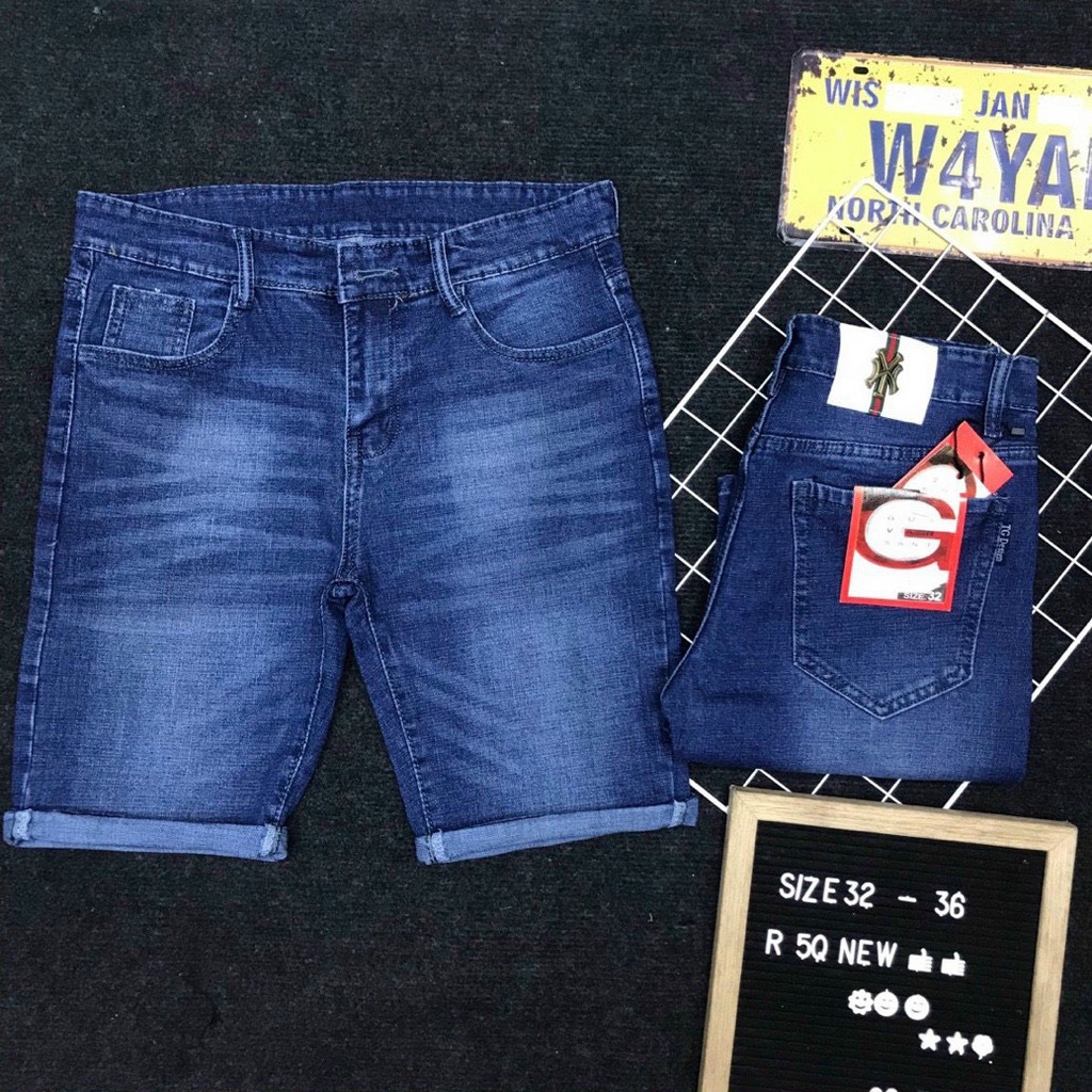 Quần bò jean nam ngắn xanh rách nhẹ nhiều mẫu chất bo giãn vải mềm cao cấp KAYSTORE6