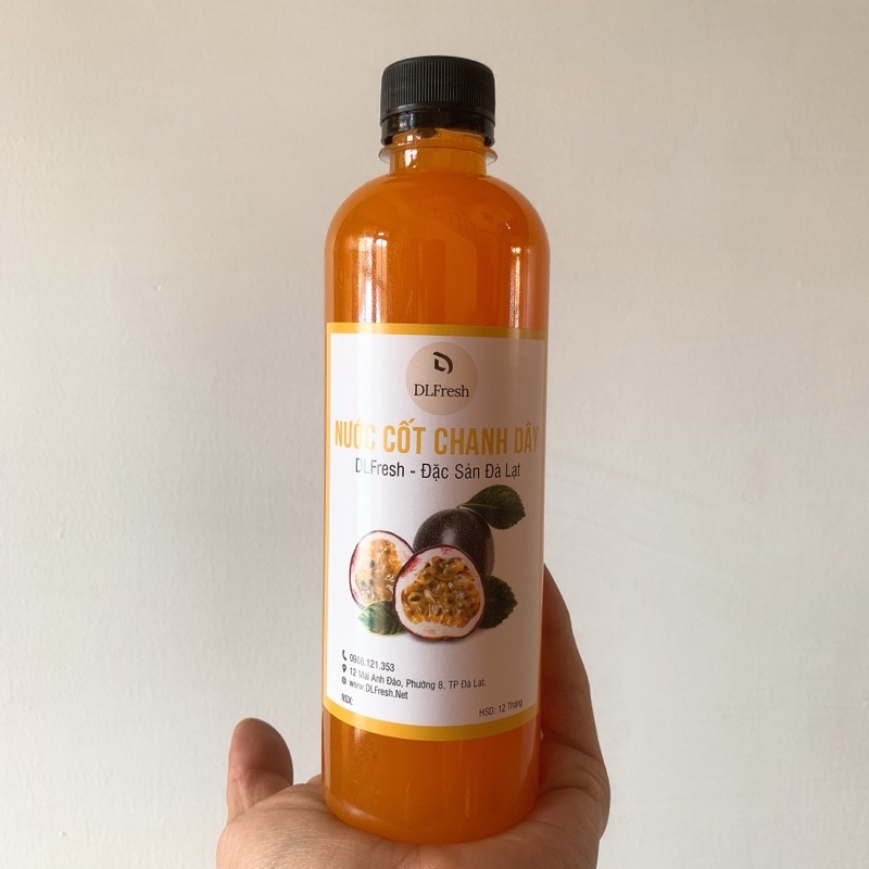 Nước cốt chanh dây không hạt DLFresh nước chanh dây tươi nguyên chất 500ml