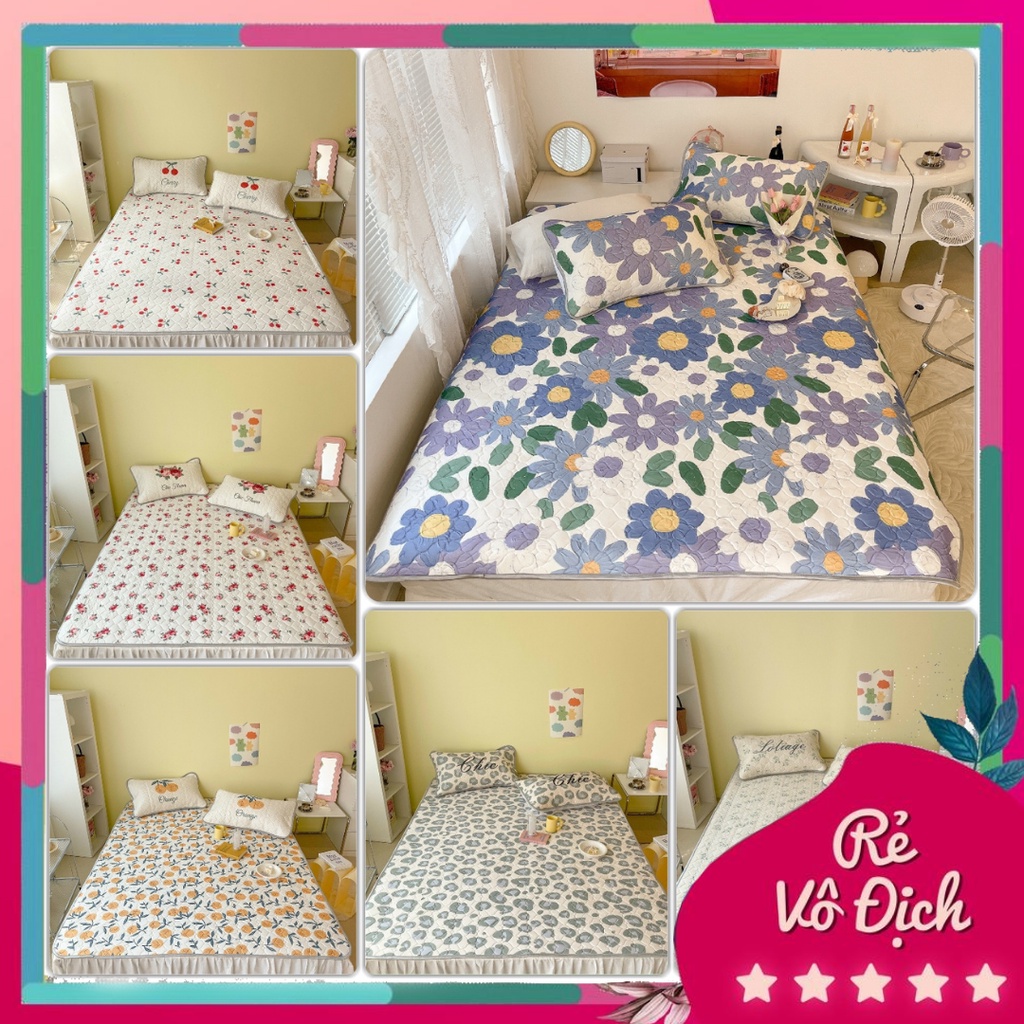 [Hàng chuẩn] Chiếu Điều Hoà Cao Su Non 5D Trần Tim Loại 1 Mát Lạnh (tặng kèm 2 vỏ gối)