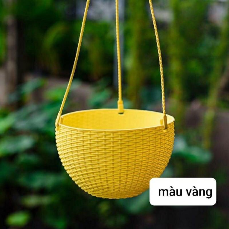 Chậu treo mây trồng hoa ca cảnh có dây treo 6 mầu