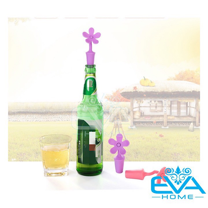 Set 2 Nút Đậy Chai Silicone Flower Bottle Cover