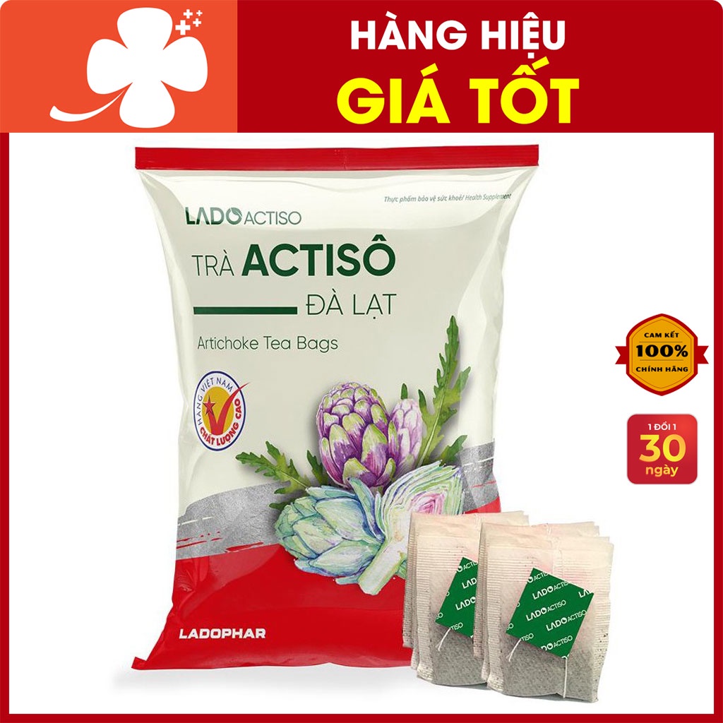 100 gói trà Atiso túi lọc Actiso Đà Lạt Ladophar, món quà sức khỏe từ thiên nhiên