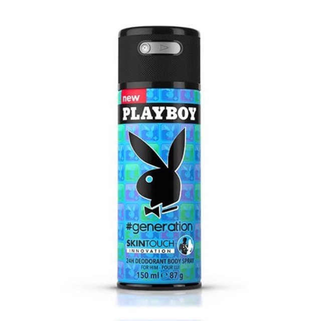 Xịt Khử Mùi Nam Playboy Generation 24H Deodorant Body Spray 150ml