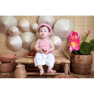 Sét yếm lụa hồng kèm mấn