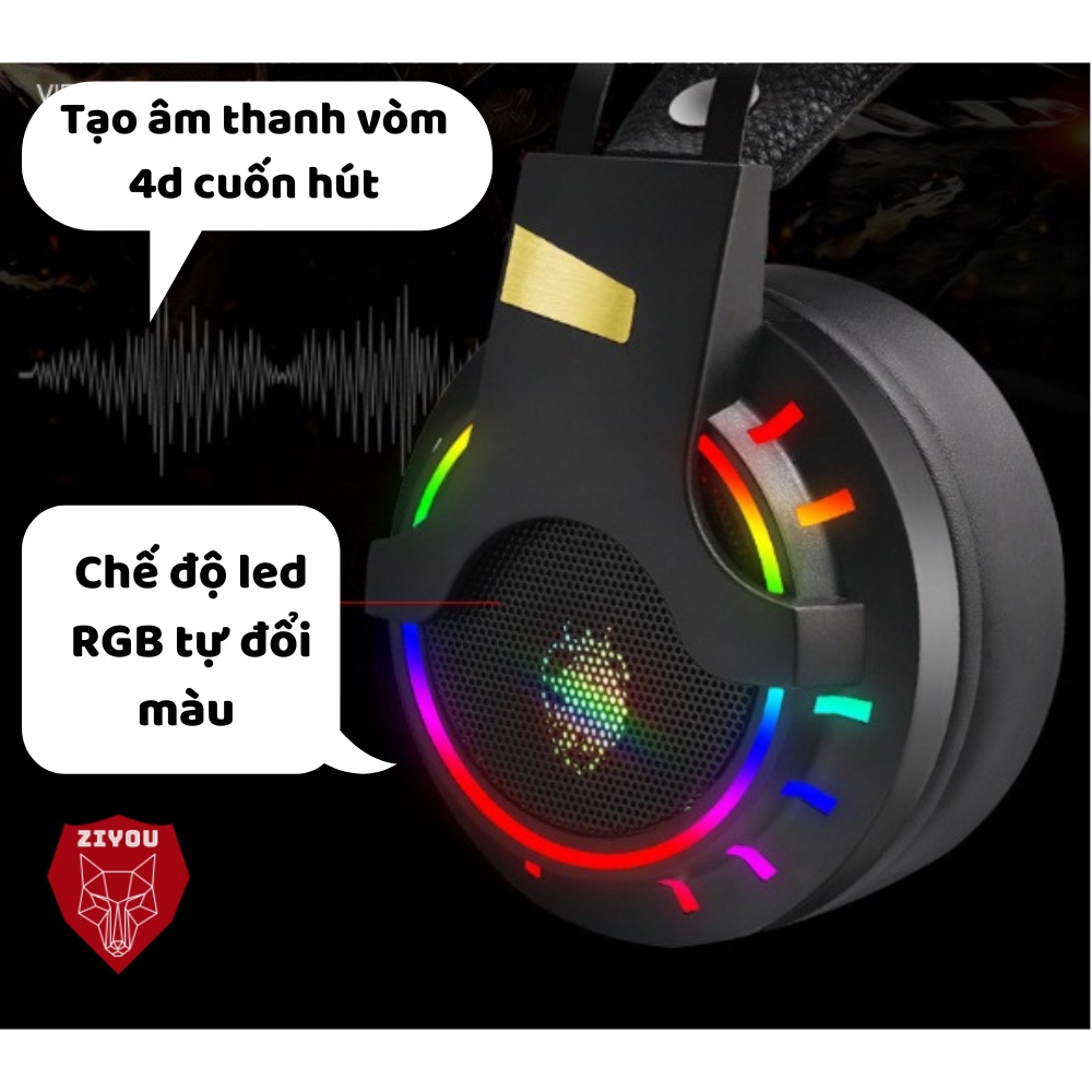 Combo Gaming Bộ Phím Và Chuột Kèm Tai Nghe Chụp Tai Gaming ZIYOU Có 20 Chế Độ Led RGB Cực Đẹp, FZ508+V8+K3