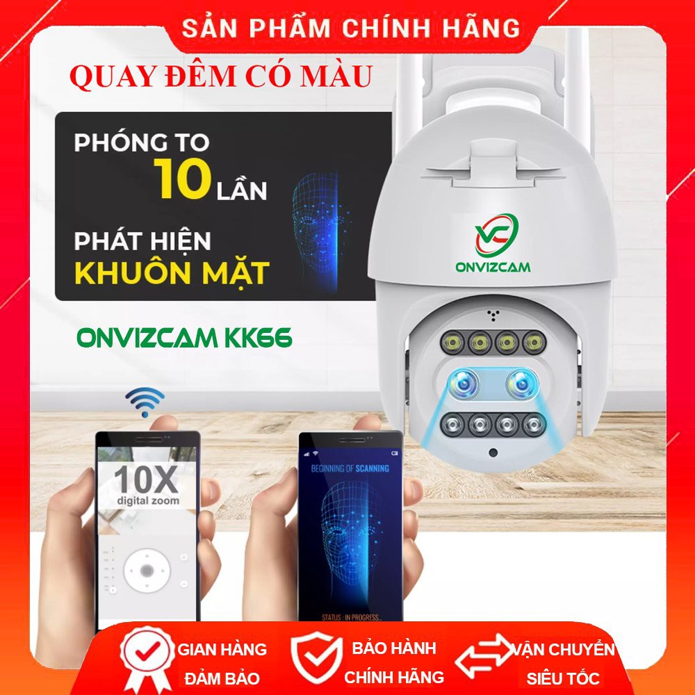 Camera giám sát wifi ONVIZCAM HK30 ngoài trời xoay 360 chống nước CARECAM 3.0 MPx có kết nối smart TV