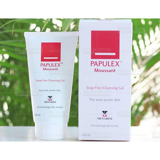 SỮA RỬA MẶT NGĂN NGỪA MỤN TRỨNG CÁ PAPULEX MOUSSANT SOAP FREE CLEANSING GEL PAPULEX 150ML CHÍNH HÃNG - 7177