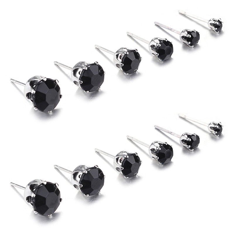 ### Set 6 / 12 Đôi Bông Tai Đính Đá Nhiều Màu Sắc Thời Trang