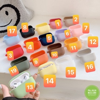 🌟 HÀNG LOẠI 1 🌟18 màu thời trang Case airpod 1 2 Pro ( Airpods 3 ) 🌟 Vỏ Bao silicon dẻo trơn đựng tai nghe không dây