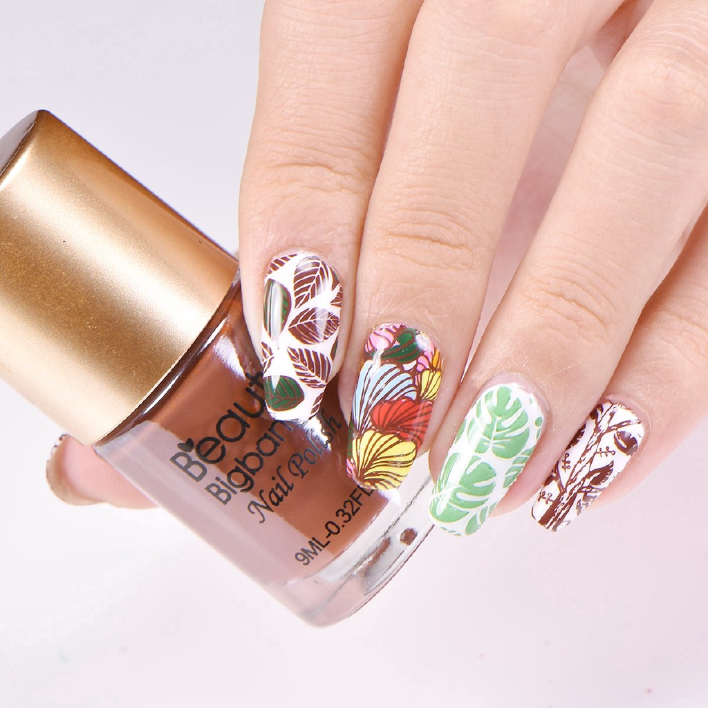 [Hàng mới về] Tấm khuôn dập họa tiết trang trí móng tay nhiều họa tiết tiện dụng