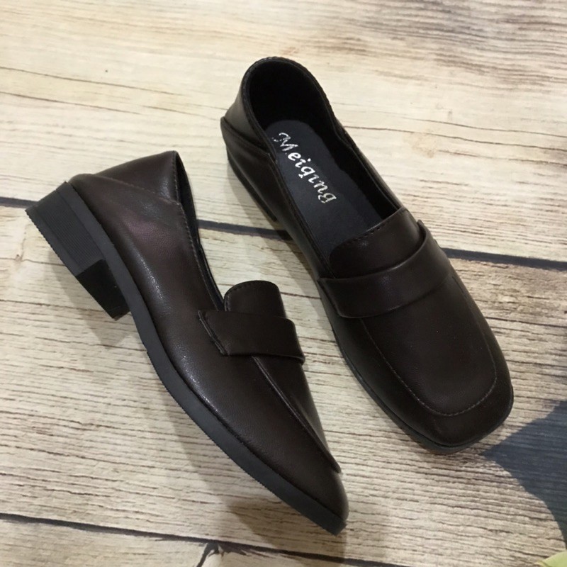 (Ảnh thật) CÓ SẴN Giày da loafer nữ gót vuông thời trang công sở | BigBuy360 - bigbuy360.vn