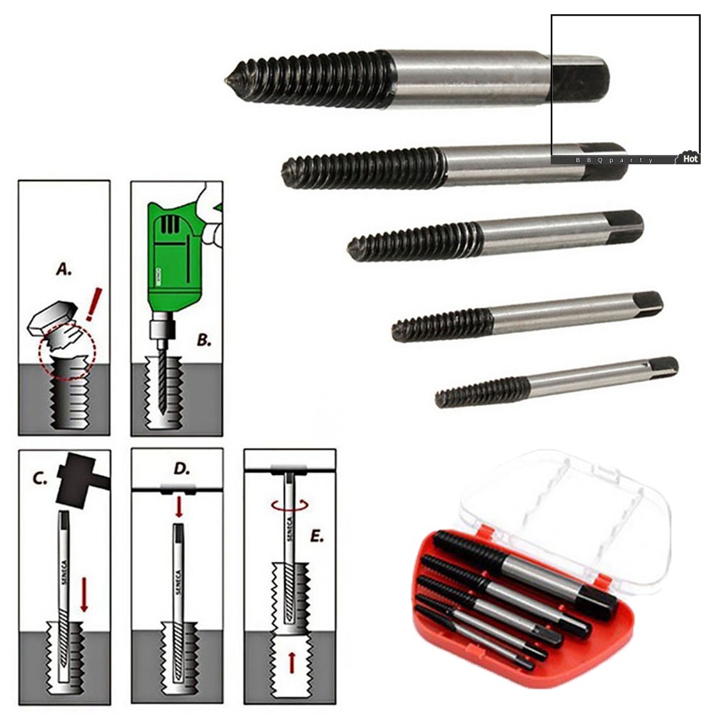 Bộ 5 Mũi Khoan Tháo Gỡ Ốc Vít Bị Hỏng