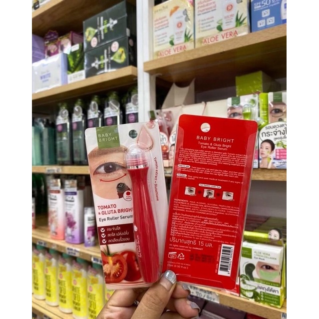 Bút Lăn Mắt Từ Cà Chua Baby Bright Tomato & Gluta Eye Roller Serum