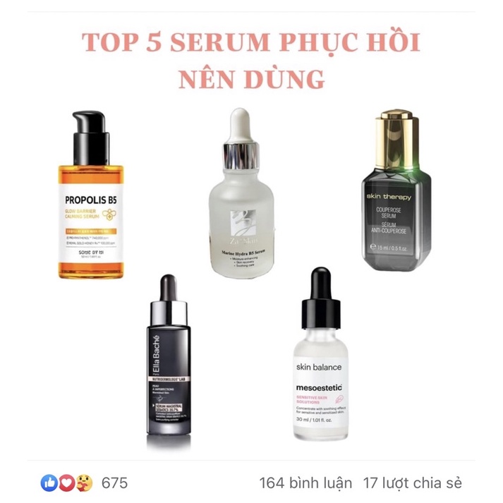Serum phục hồi cho da, giúp da ẩm căng bóng hơn Skin Therapy Couperose Serum 15ml