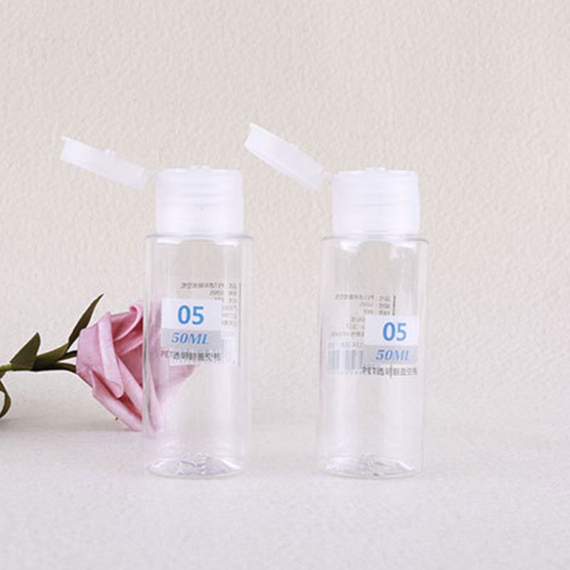 Chai Nhựa Rỗng 50ml Trong Suốt Nắp Lật Dùng Đựng Mỹ Phẩm Khi Đi Du Lịch