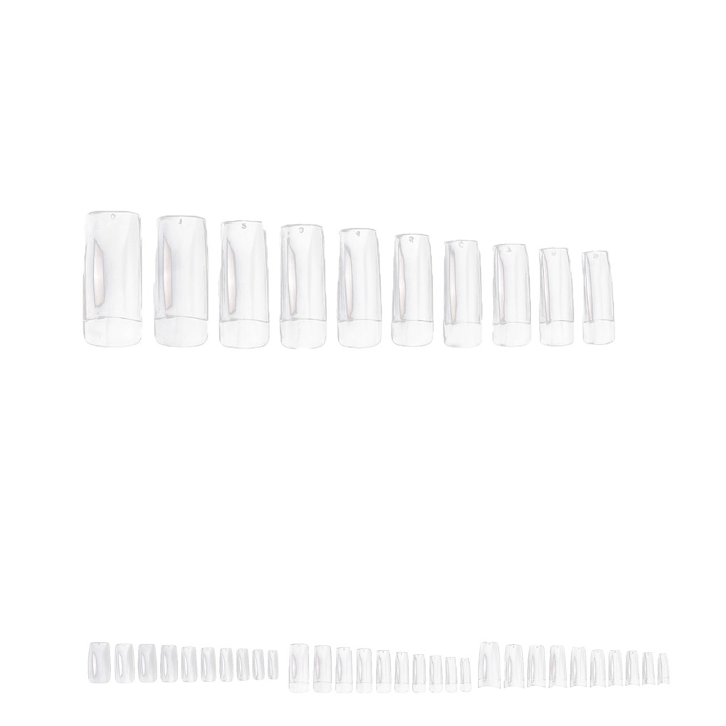 Bộ 500 Móng Tay Giả Chất Liệu Nhựa Acrylic Màu Trong Suốt Dùng Trang Trí Móng Nghệ Thuật