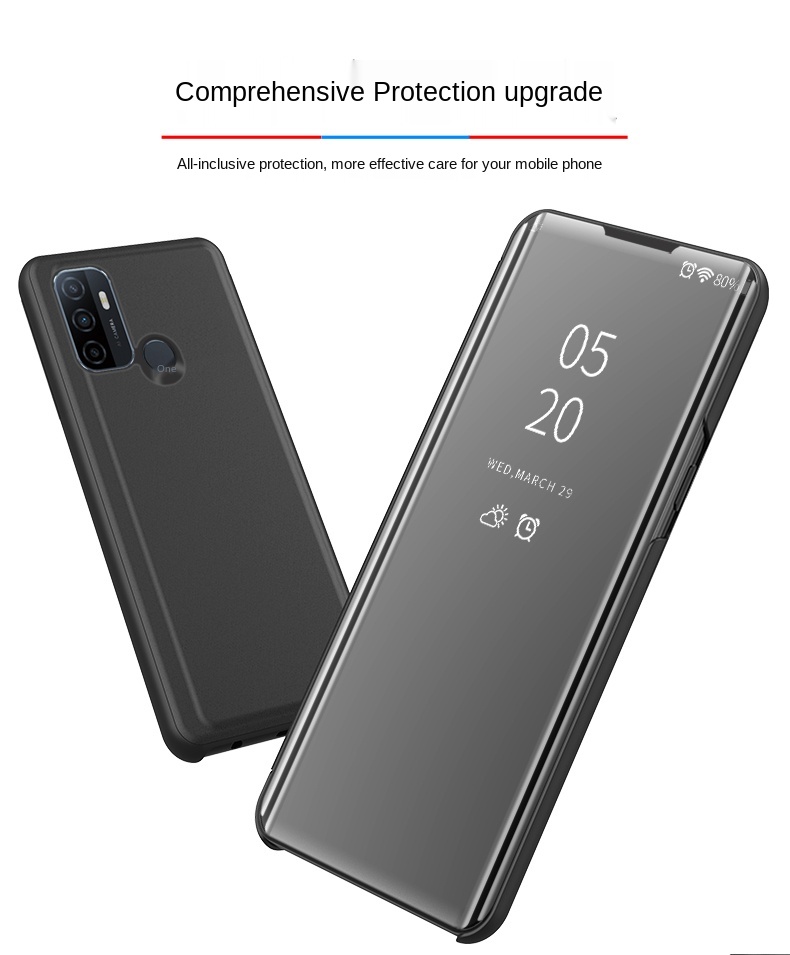 Ốp Lưng Nắp Gập Tráng Gương Cao Cấp Cho Oppo A92 / A72 A52 A53 2020 A12 Ax5S A12E Ax5 F7 Youth A8 A31 2020