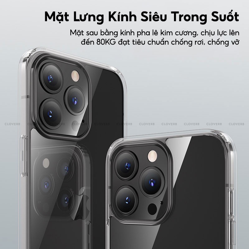 Ốp Lưng Trong Suốt iPhone 13 BENKS Shiny Glass Protective Case Viền TPU Mềm Chống Sốc, Lưng Kính Cường Lực Chống Trầy