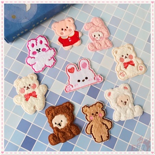 1 miếng dán ủi quần áo hình gấu/thỏ/thỏ/thỏ hoạt hình dễ thương DIY