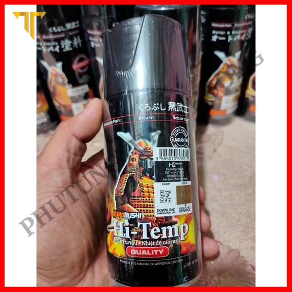 Sơn Pô chịu nhiệt Samurai H2 màu đen và H1 màu bạc