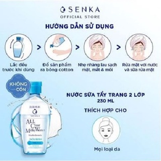 nước sữa tẩy trang Senka