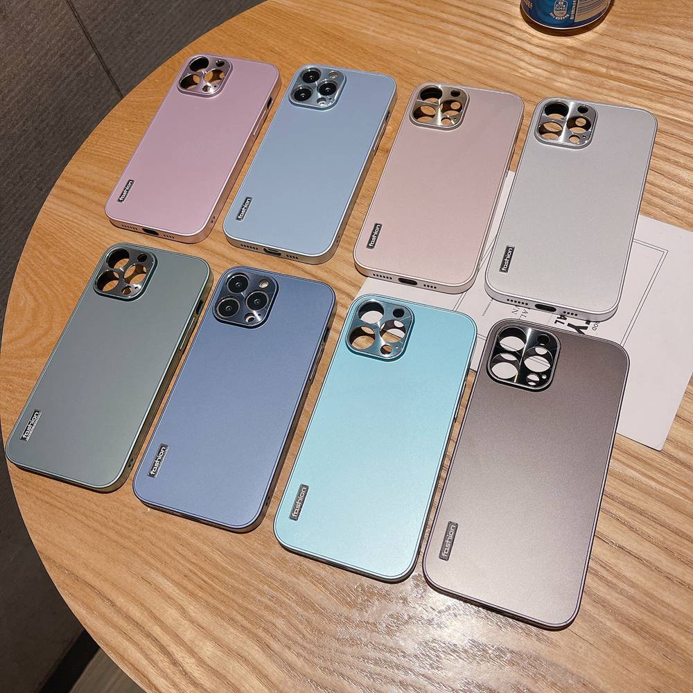 Ốp Điện Thoại Kim Loại Cứng Chống Sốc Mặt Nhám Sang Trọng Cho iPhone 12 Pro Max 11 Pro Max