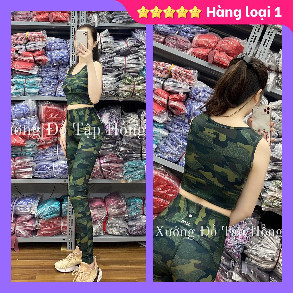 ✅ Ảnh Thật 100% - Mặc Là Mê ✅Bộ đồ tập GYM nữ đa năng - Yoga nữ - Set tập dài lưng kín hoạ tiết