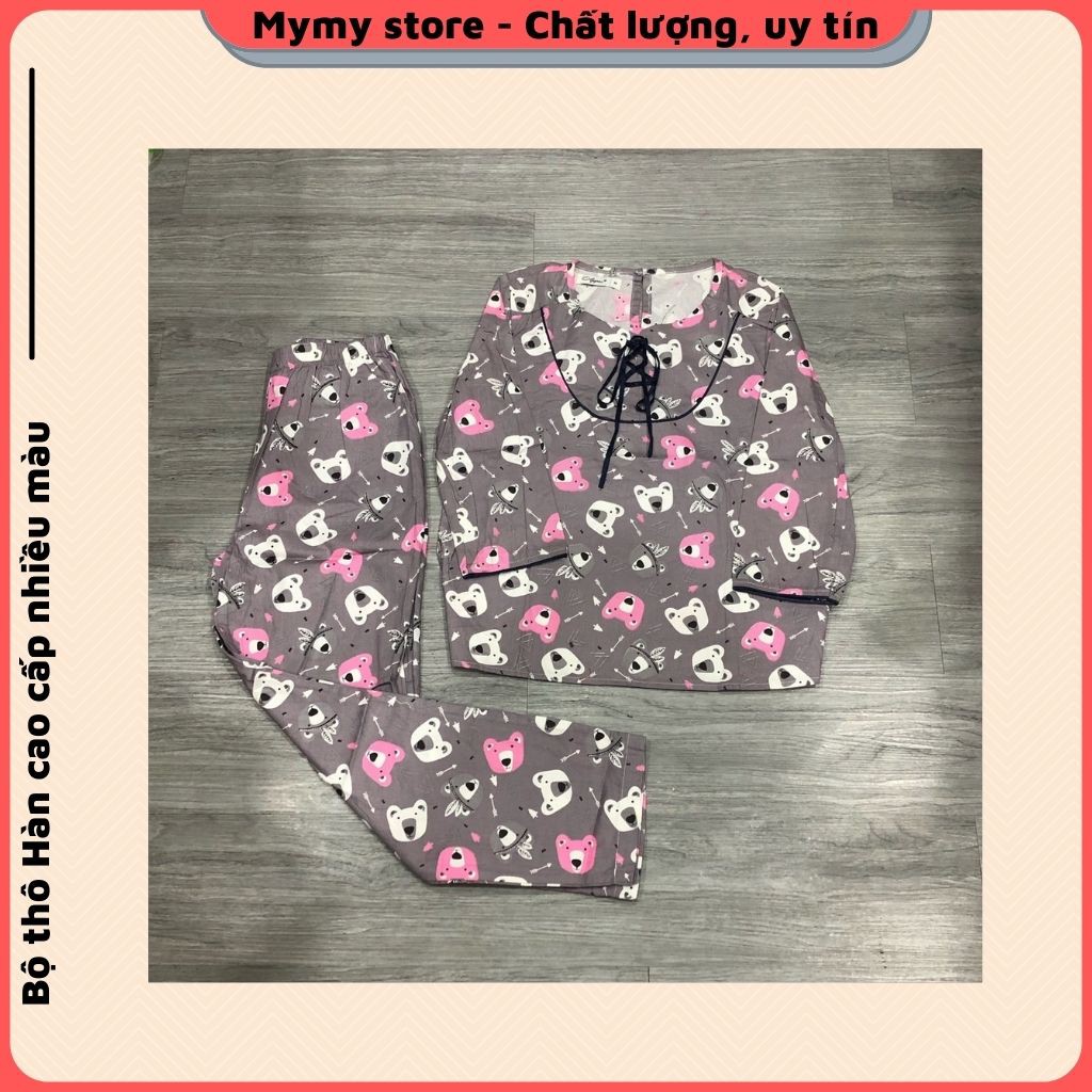 Đồ bộ nữ - Bộ mặc nhà thu đông chất thô Hàn tay lỡ quần dài nhiều màu hàng thiết kế cao câp