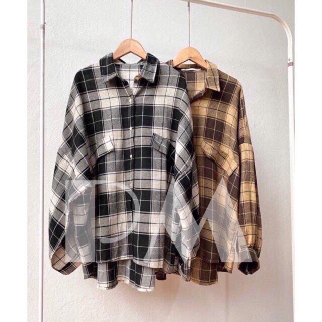 Áo Kẻ Caro 🌺 Áo Sơ Mi Nữ 🌺 Dáng rộng-dài tay-phong cách trẻ trung cho nữ-chất liệu thôm mềm gồm 2 màu-Mã ACR01 | BigBuy360 - bigbuy360.vn