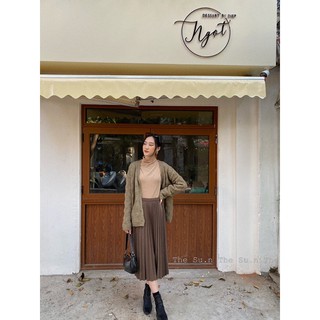 CHÂN VÁY XẾP LY DÁNG DÀI midi chất dày dặn cạp chun 75cm cao cấp style Hàn Quốc 2021 (CHẤT ĐẸP - ẢNH VÀ CLIP THẬT)