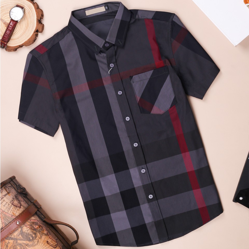 Áo Sơ Mi Nam Caro Kboy Shop Tay Ngắn Cotton Spandex Cao Cấp Form Rộng, Đẹp, Big Size Thấm Hút Mồ Hôi - T1954 - 1 | BigBuy360 - bigbuy360.vn