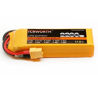Pin lipo 3S 11.1V 2200mAh 35C cho xe điều khiển RC, cano, máy bay cánh bằng F22, SU27 giắc T hoặc XT60