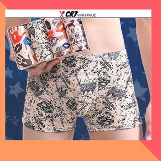 Set 4 Quần Sịp Boxer nam Cao Cấp, Kháng Khuẩn Ngăn Mùi Hôi Mềm Thoáng Mát 88099 shop cr7 vĩnh phúc