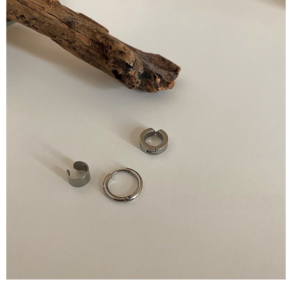 Set 3 khuyên, kẹp titan basic Cla nam nữ