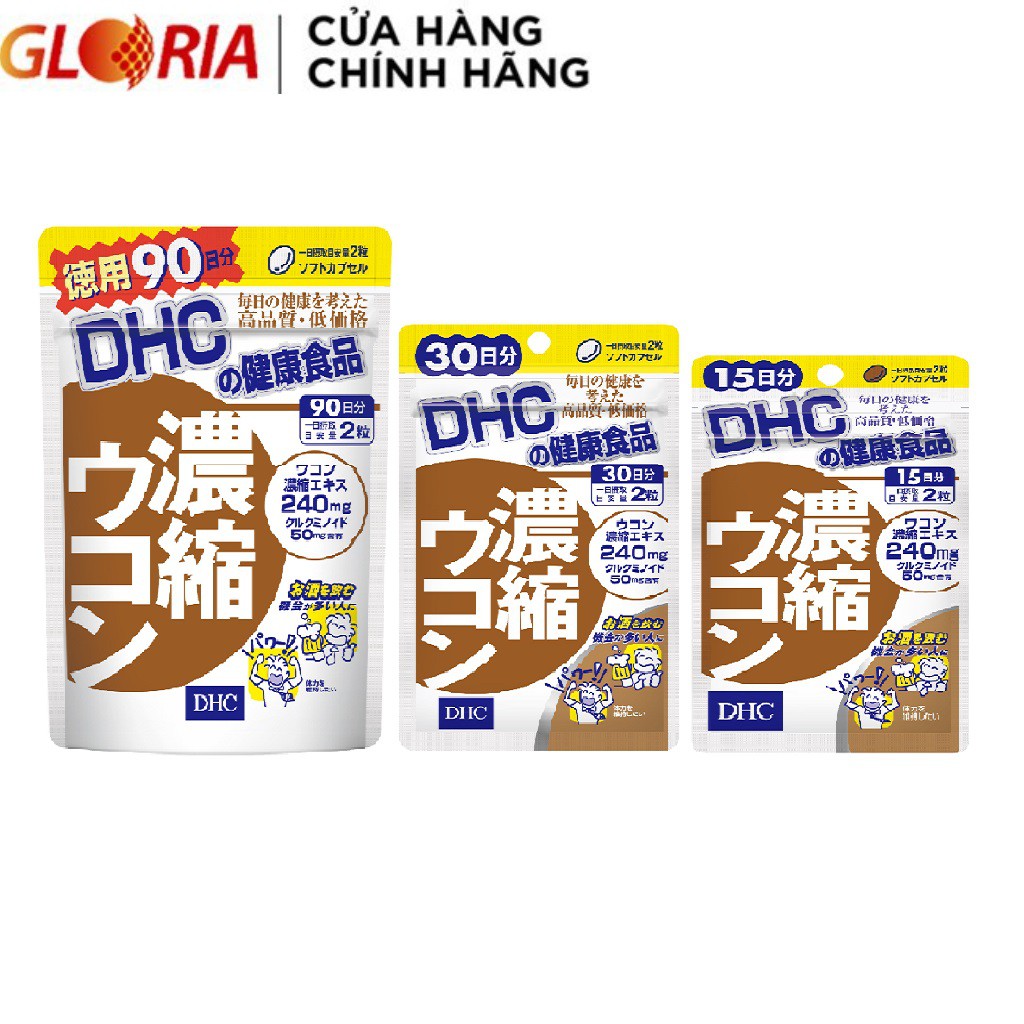 Viên Uống Giải Rượu Và Thải Độc Gan DHC Concentrated Turmeric Gói 30 Viên - 60 Viên - 180 Viên