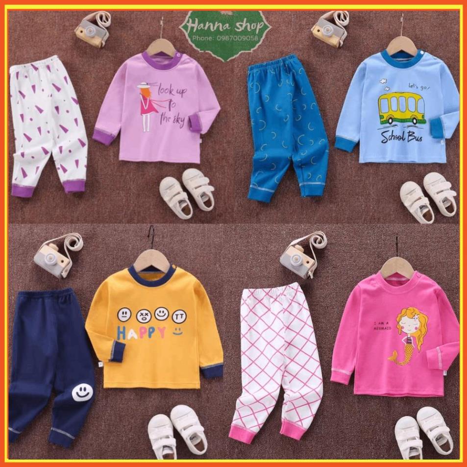 Bộ đồ thu đông, bộ ngủ cotton cho bé trai,bé gái từ 7- 22kg, hàng Quảng Châu chất đẹp