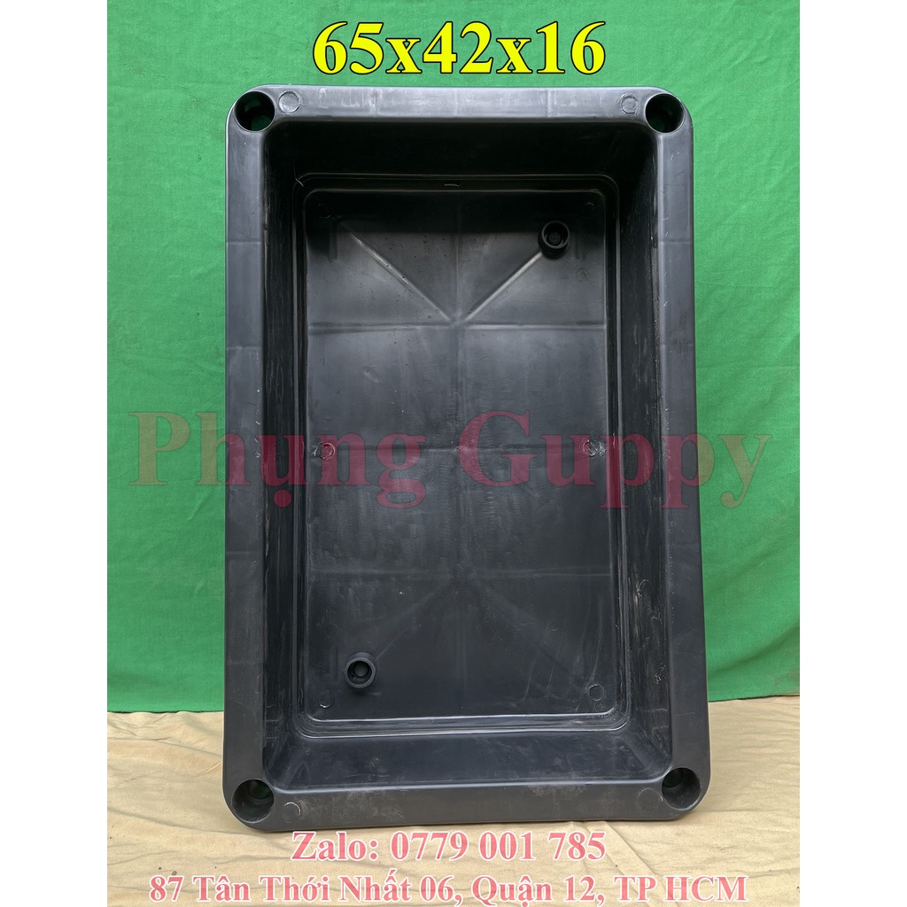 Khay Nhựa Đen Xếp Tầng Nuôi Cá, Trồng Rau 65x42x16 (Không kèm chân)