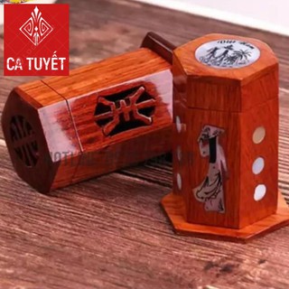 [FREESHIP] Lọ Đựng Tăm Gỗ Hương Lọng Chữ ( H )
