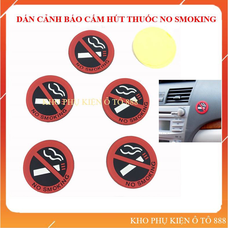 [ FREESHIP ] Combo 5 biến báo cấm hút thuốc đường kính 5cm nhỏ gọn