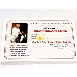 [combo 500 tờ ] Giấy Khen Cháu Ngoan Bác Hồ, Giấy khen, Giấy chứng nhận
