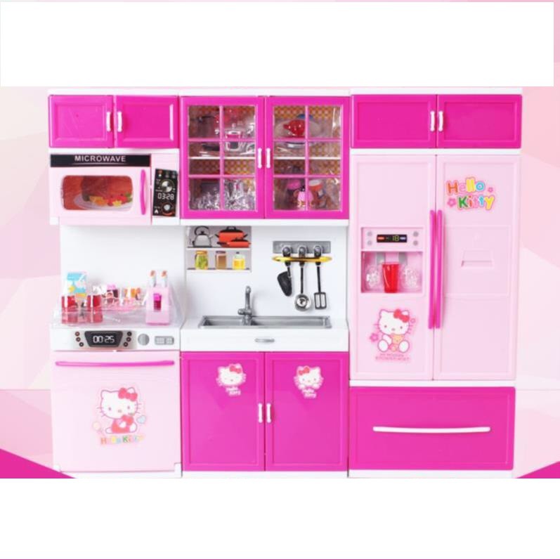 Bộ đồ chơi nấu ăn nhà bếp hello kitty có đèn có nhạc chạy pin cực đẹp