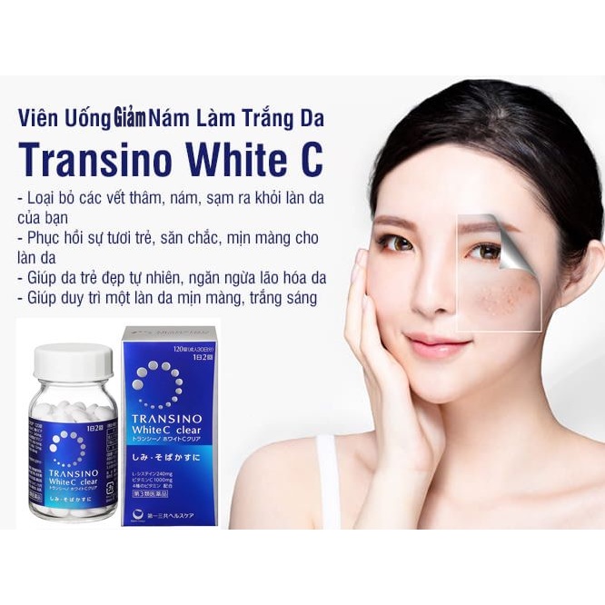 Viên uống giảm tàn nhang,nám Nhật Bản Transino Whitening hộp 240v