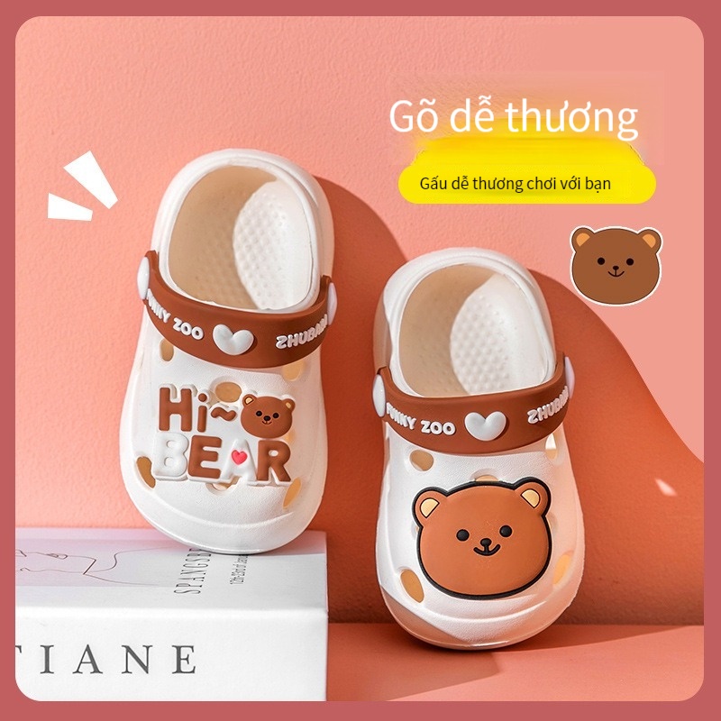 Dép Sandal Đế Mềm Chống Trượt Thiết Kế Đục Lỗ Thời Trang Cho Bé Trai Và Gái