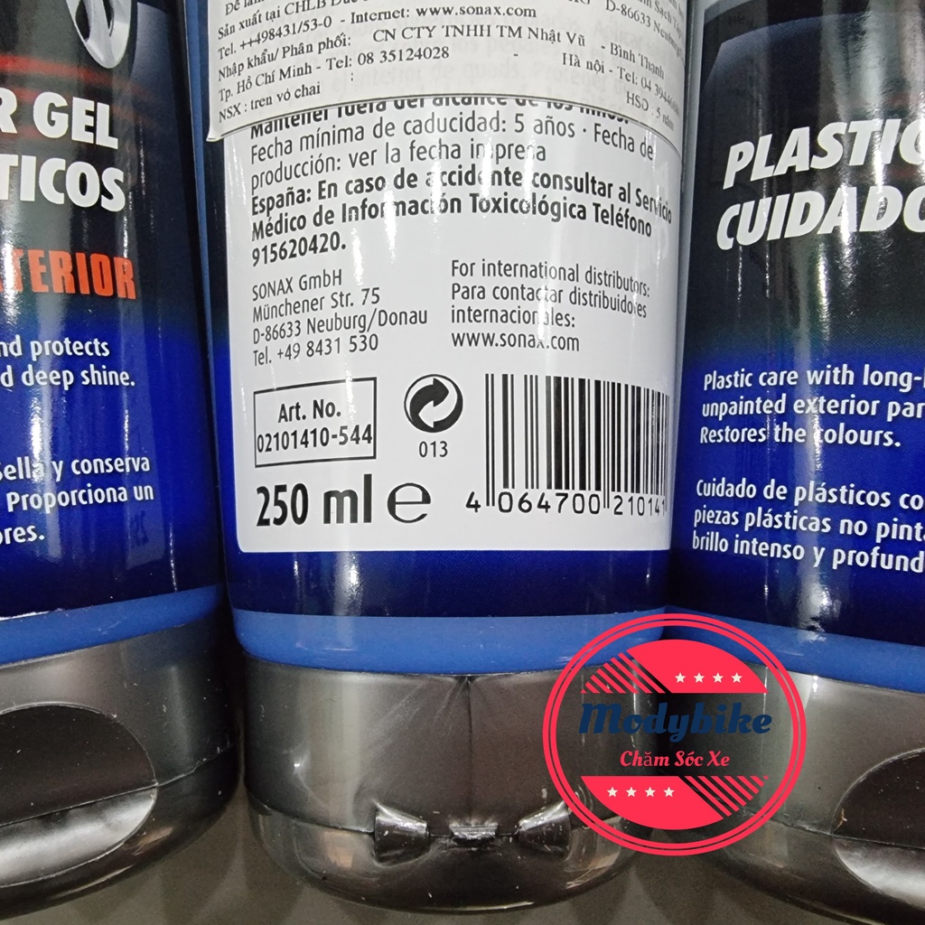Gel Nano Bảo Dưỡng Và Phục Hồi Nhựa Sonax Xtreme Plastic Restorer Gel 250ml