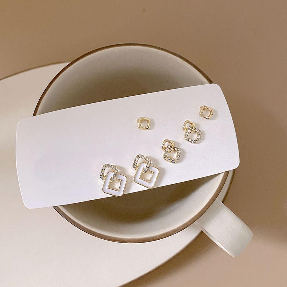 Set 6 Khuyên Tai Đính Đá Thời Trang Cho Nữ|Bộ Bông Tai