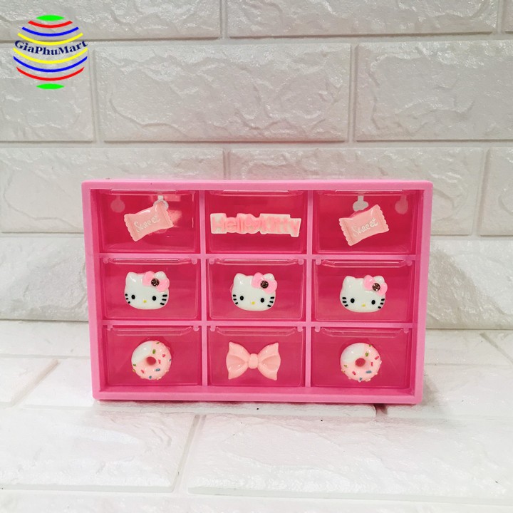 Tủ nhựa Hello Kitty 9 ngăn - Tủ đựng trang sức