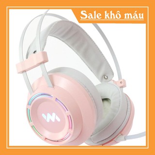 Tai nghe chụp tai wangming 9800s có dây rgb 7.1 - usb bản màu hồng kute - bh 12 tháng