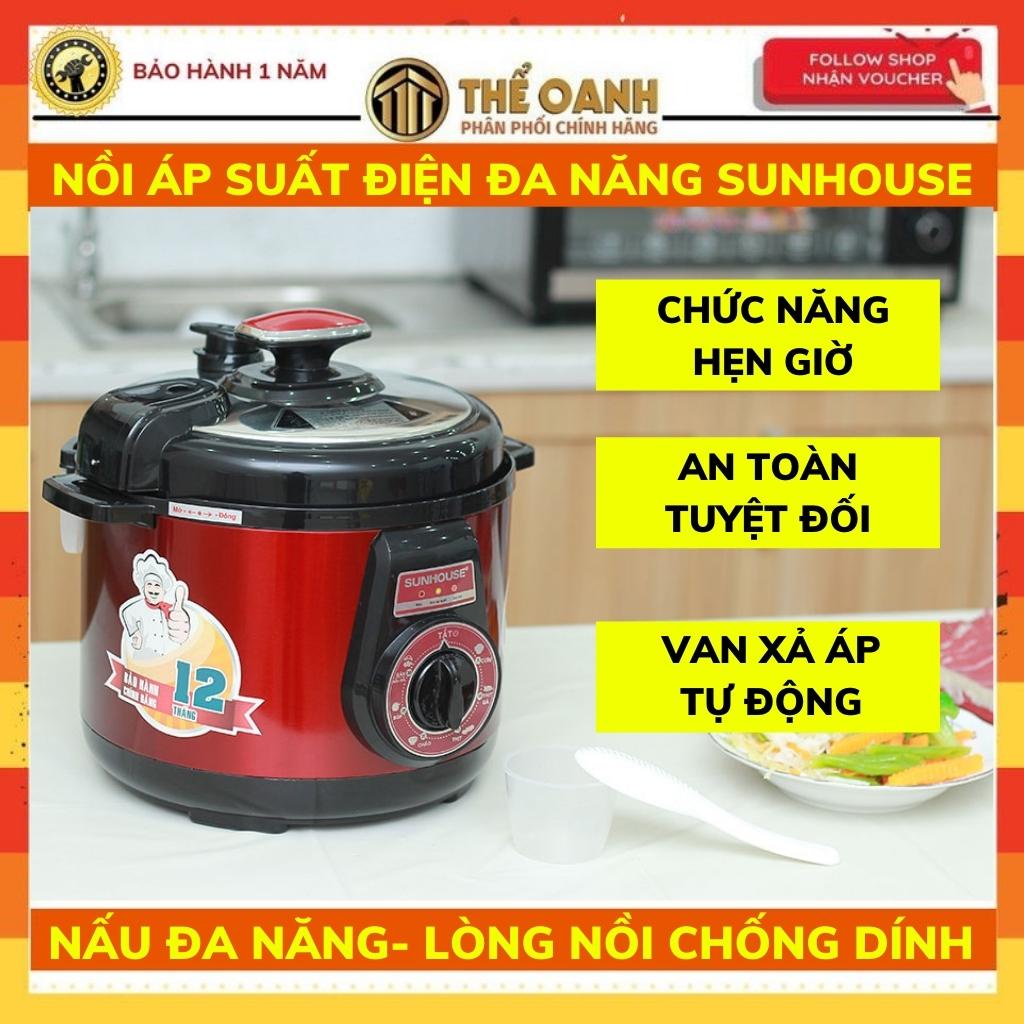 Nồi áp suất điện Sunhouse 1585, nồi áp suất điện đa năng sunhouse 1562 6 lít